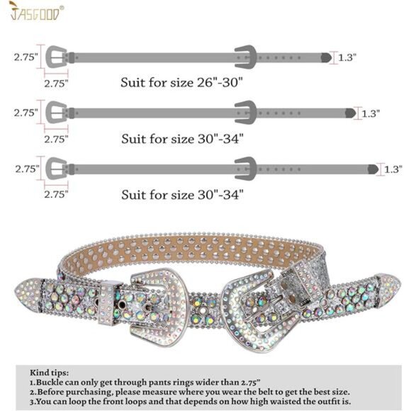 JASGOOD Women Leather Belts Ladies Vintage Western Design Black Waist Belt main image 4